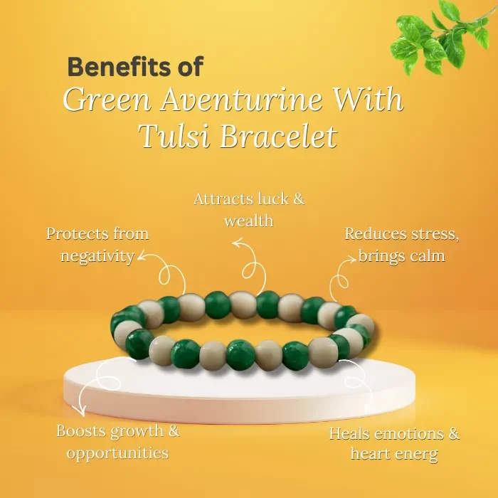 24 Green Aventurine With Tulsi Bracelet