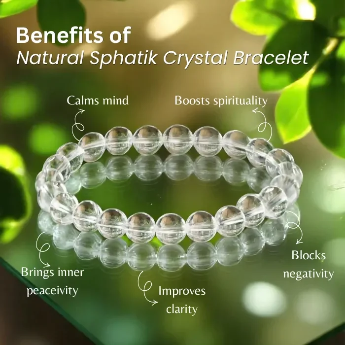 Natural Sphatik Crystal Bracelet