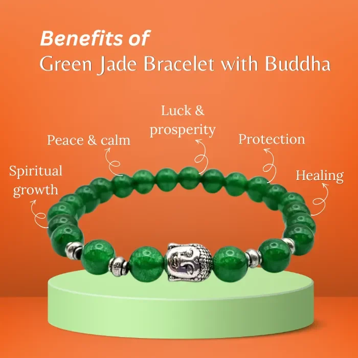Green Jade Bracelet With Buddha