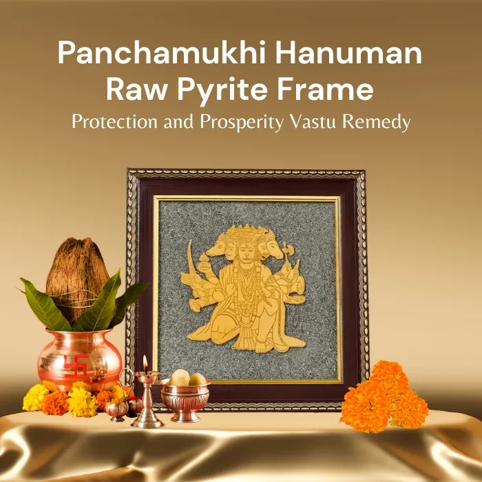 48 Panchmukhi Hanuman Raw Pyrite Frame