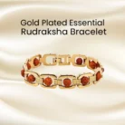 Gold Plated Rudraksha Bracelet for wealth, protection and positive energy by DivinIQ