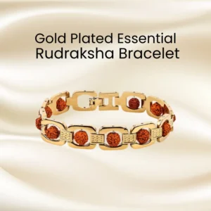 Gold Plated Rudraksha Bracelet for wealth, protection and positive energy by DivinIQ