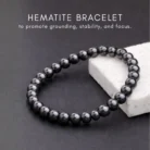 hematite bracelet for grounding focus and protection by DivinIQ