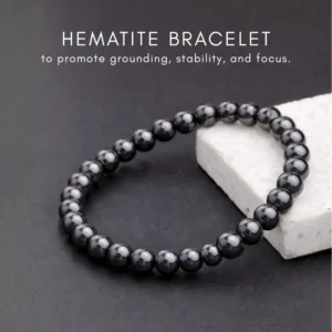 hematite bracelet for grounding focus and protection by DivinIQ