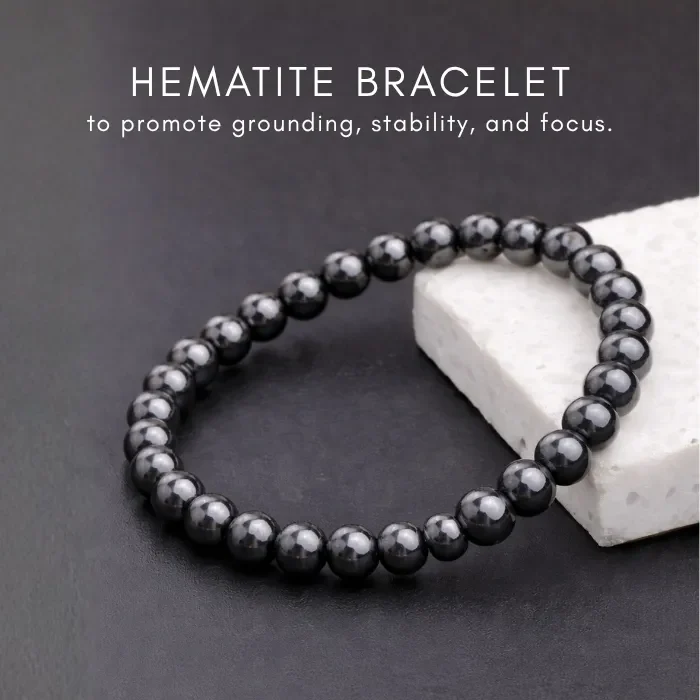 hematite bracelet for grounding focus and protection by DivinIQ hematite bracelet for grounding focus and protection by DivinIQ