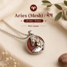 Aries Pendant (मेष राशि) with Red Jasper Stone