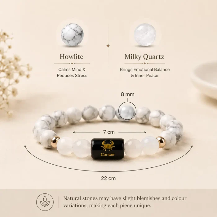 Cancer-_कर्क-राशि_-Zodiac-Howlite-_-Milky-Quartz-Bracelet