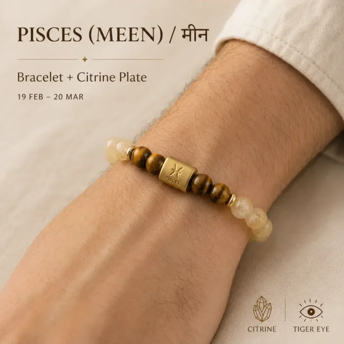 Pisces Zodiac Citrine & Tiger Eye Bracelet2