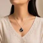 Sagittarius Pendant (धनु राशि) with Black Obsidian2