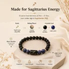 Sagittarius (धनु राशि) Zodiac Black Obsidian & Lapis Lazuli Bracelet2