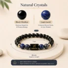 Sagittarius (धनु राशि) Zodiac Black Obsidian & Lapis Lazuli Bracelet4