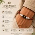 Virgo (कन्या राशि) Zodiac Carnelian & Milky Quartz Bracelet3