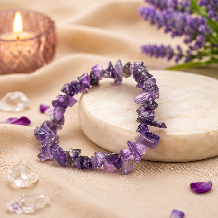 Amethyst Chips Bracelet Stretchable