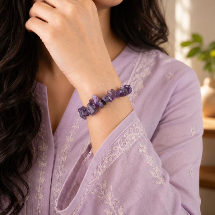 Amethyst Chips Bracelet Stretchable4