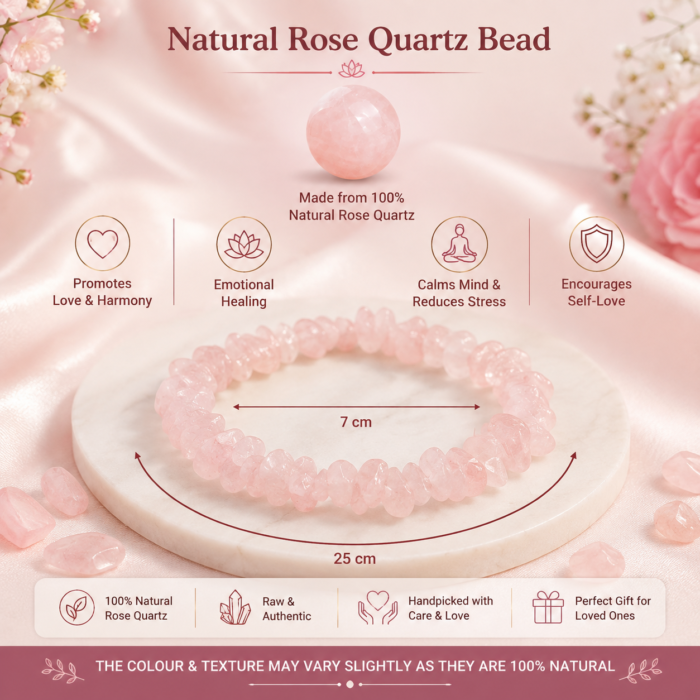 Rose Quartz Chips Bracelet Stretchable3
