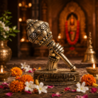 Siddh 999 Silver Plated Hanuman Gada Idol